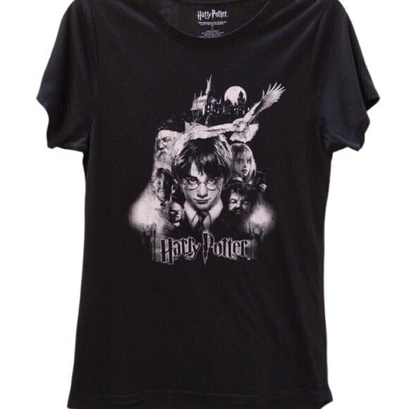 Youth Black Harry Potter Themed Sleep Tee Girls Large - Picture 4 of 5